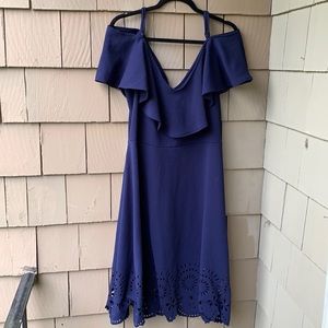 Navy Cold Shoulder Cut Out Dress